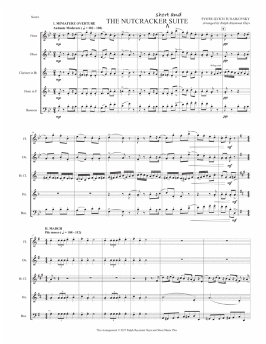 THE NUTCRACKER (short and) SUITE - for woodwind quintet Woodwind Quintet scores gallery preview page 2