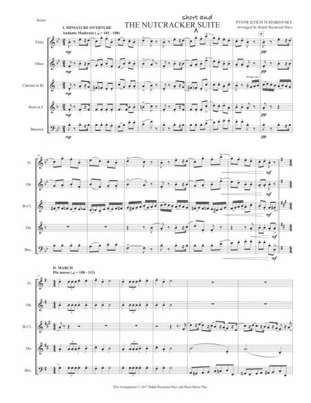 THE NUTCRACKER (short and) SUITE - for woodwind quintet image number null