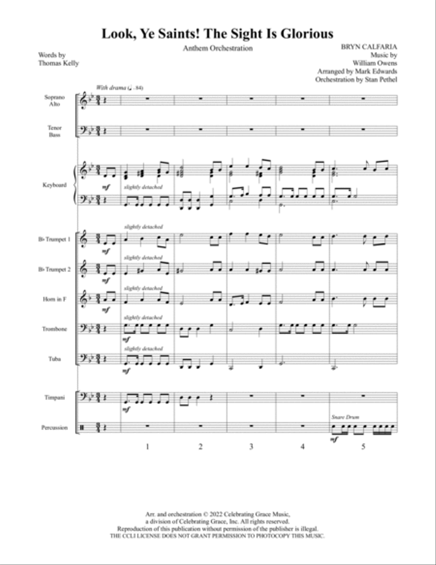 Look, Ye Saints! The Sight Is Glorious 4-Part scores gallery preview page 2