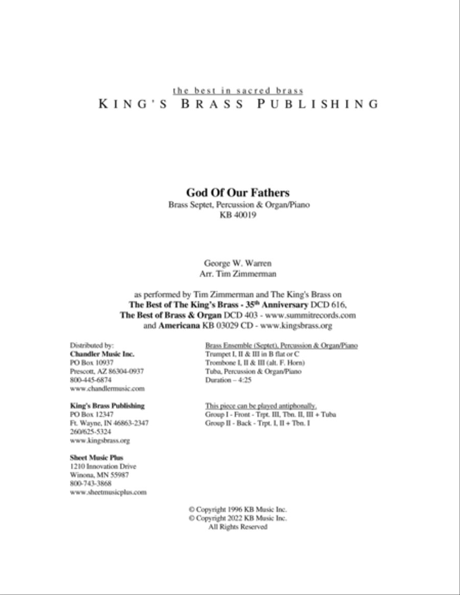 God of Our Fathers Large Ensemble scores gallery preview page 2