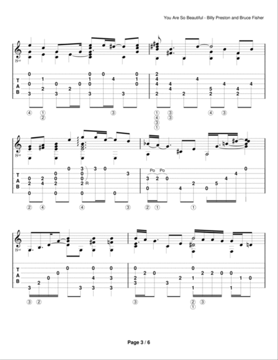 You Are So Beautiful Electric Guitar scores gallery preview page 3