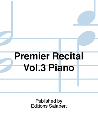 Book cover for Premier Recital Vol.3 Piano