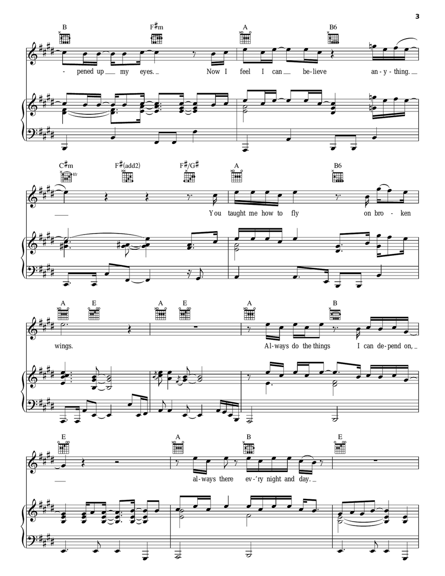 Broken Wings Broken Wings Piano, Vocal, Guitar scores gallery preview page 3