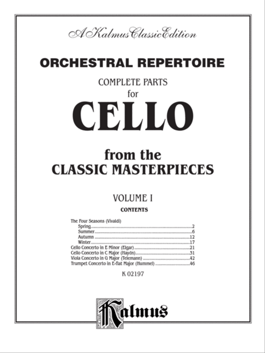 Orchestral Repertoire Complete Parts for Cello from the Classic Masterpieces, Volume 1 Set of Parts scores gallery preview page 2