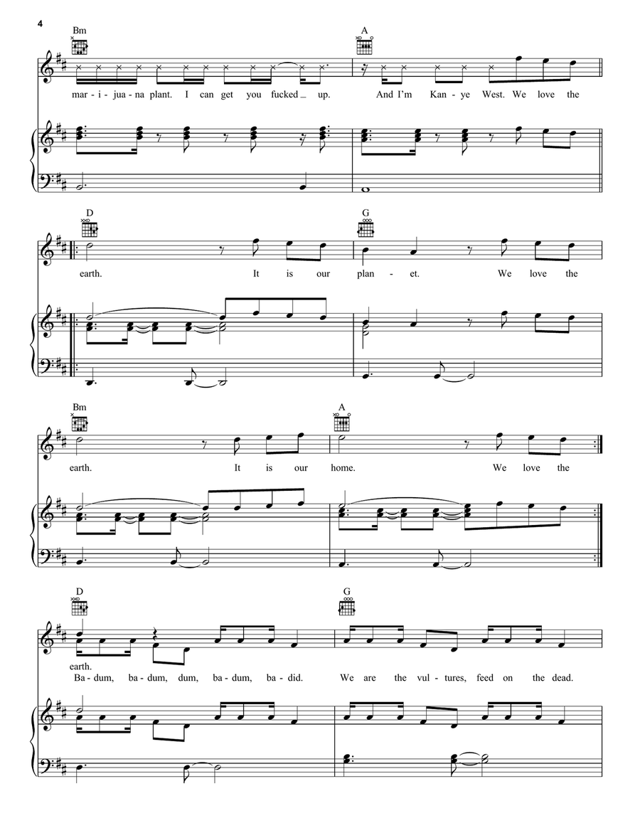 Earth Piano, Vocal, Guitar scores gallery preview page 4