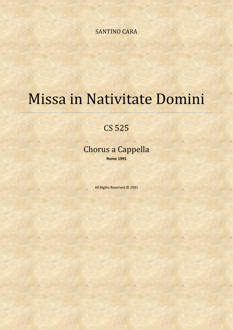 Credo in unum Deum - Missa in Nativitate Domini - Solo voices and SATB chorus a cappella 4-Part scores gallery preview page 1