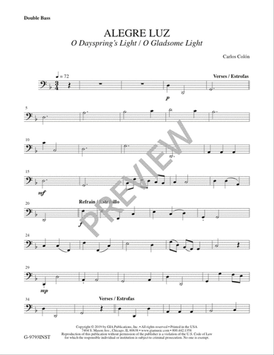 Alegre Luz - Instrument edition Cello scores gallery preview page 10