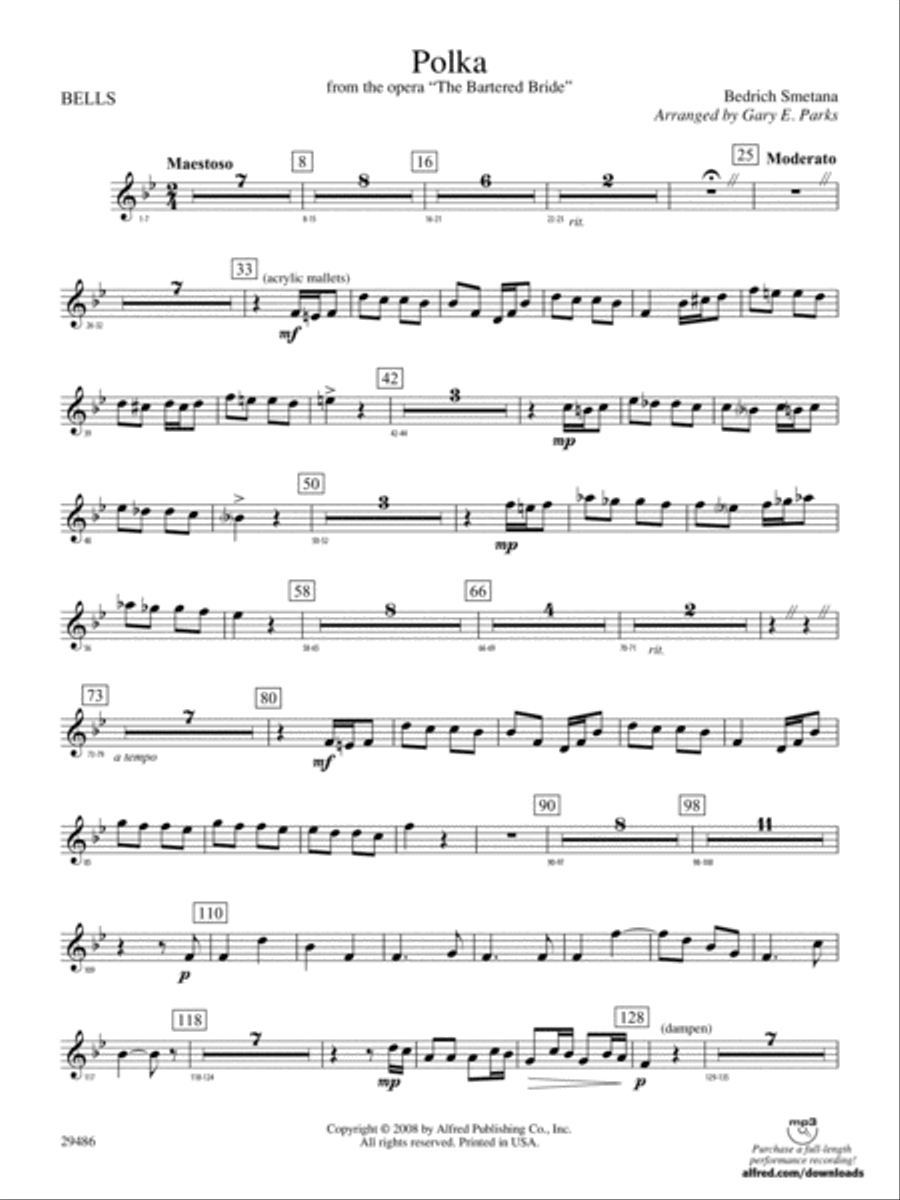 Polka from The Bartered Bride: Bells Concert Band scores gallery preview page 1