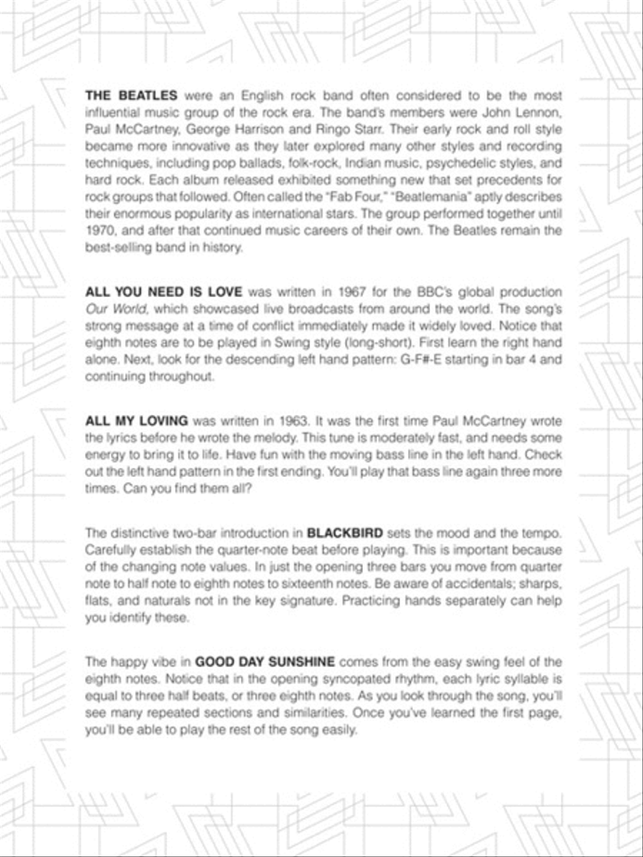 The Beatles for Kids Easy Piano scores gallery preview page 3