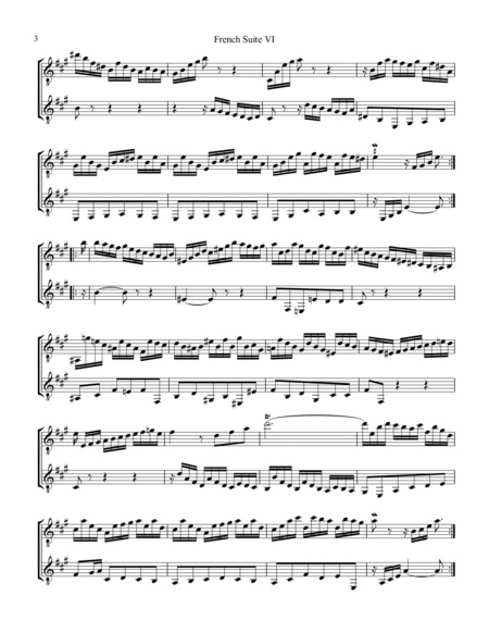 French Suite No. 6, BWV 817 for guitar duo image number null