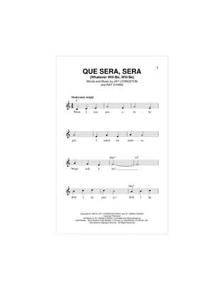 Book cover for Que Sera, Sera (Whatever Will Be, Will Be)