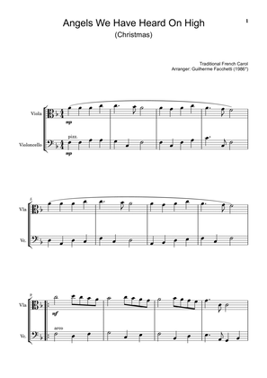 Traditional French Carol - Angels We Have Heard On High. Arrangement for Viola and Cello.