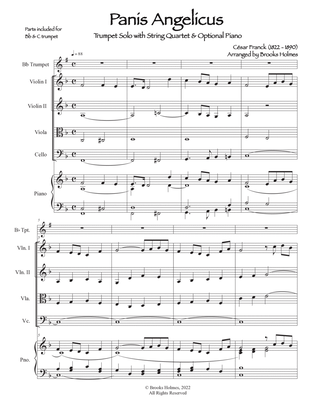 Panis Angelicus, Trumpet Solo with String Quartet & Optional Piano