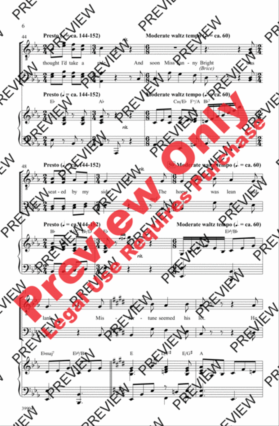 Jingle Bells Jingle Bells Men's Choir scores gallery preview page 6
