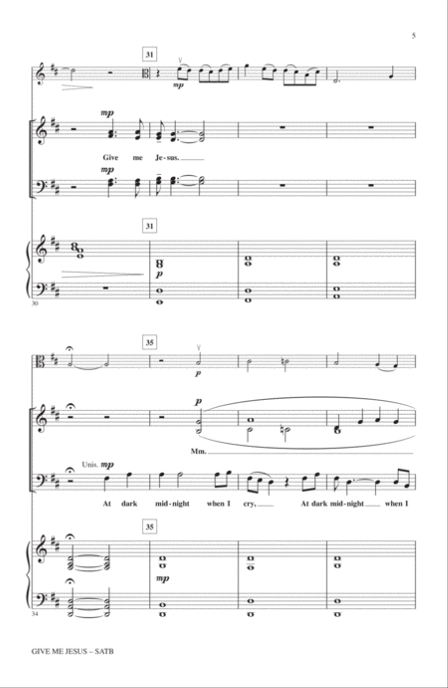 Give Me Jesus 4-Part scores gallery preview page 4
