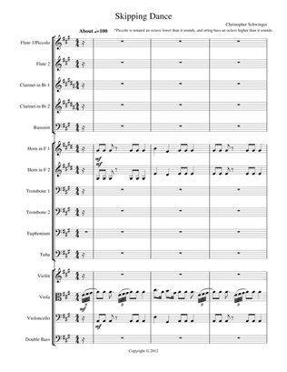 Skipping Dance - score in transposed format and concert pitch format (individual parts sold in a sep
