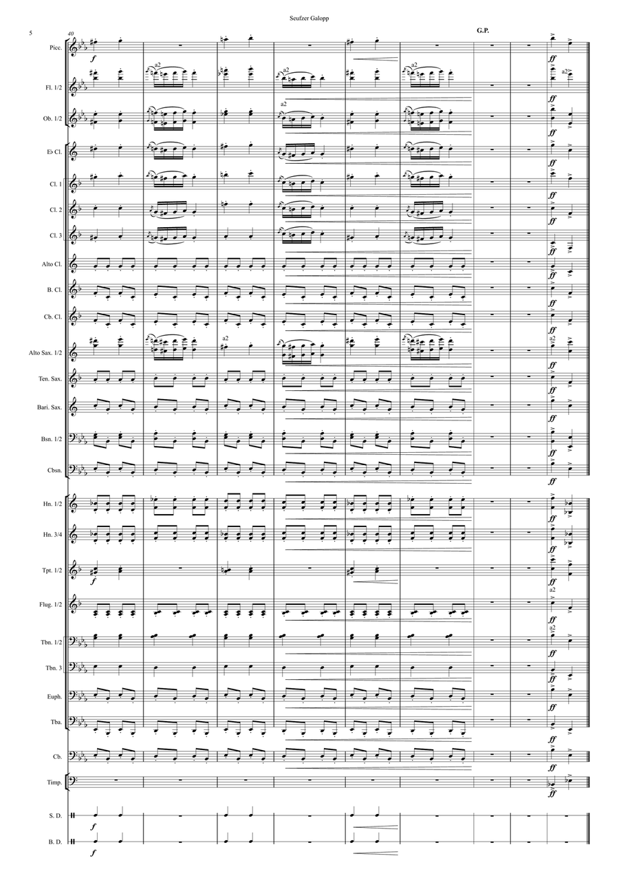 Seufzer Galopp (Sigh Gallop) op. 9 Concert Band scores gallery preview page 6