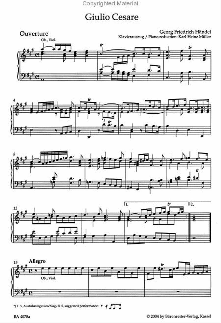 Giulio Cesare in Egitto (Julius Casar in agypten) HWV 17 Alto Voice scores gallery preview page 3