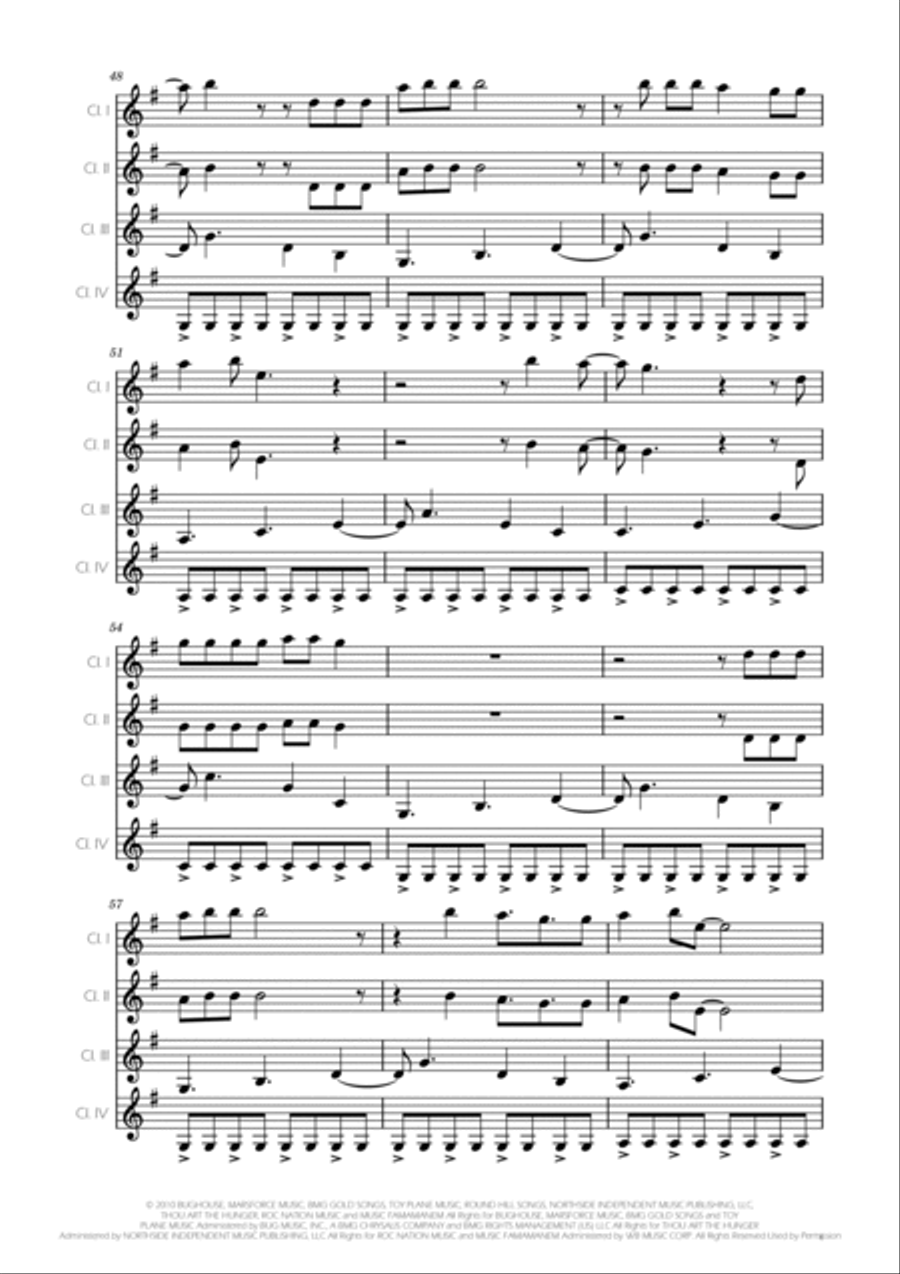 Marry You Clarinet Quartet scores gallery preview page 4
