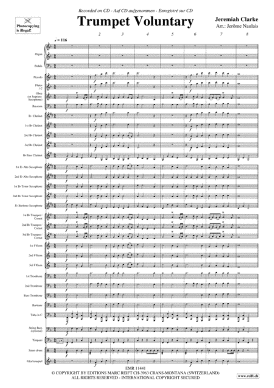 Trumpet Voluntary Concert Band scores gallery preview page 4
