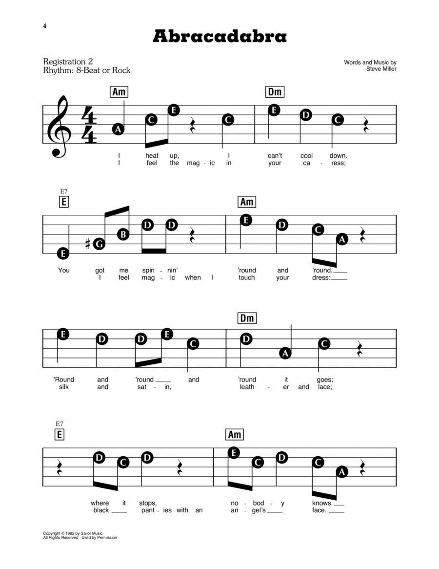 Abracadabra Electronic Keyboard scores gallery preview page 1