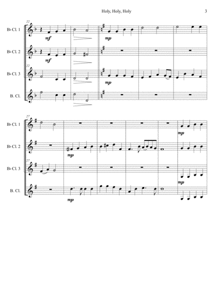 Holy, Holy, Holy (Clarinet Quartet) image number null