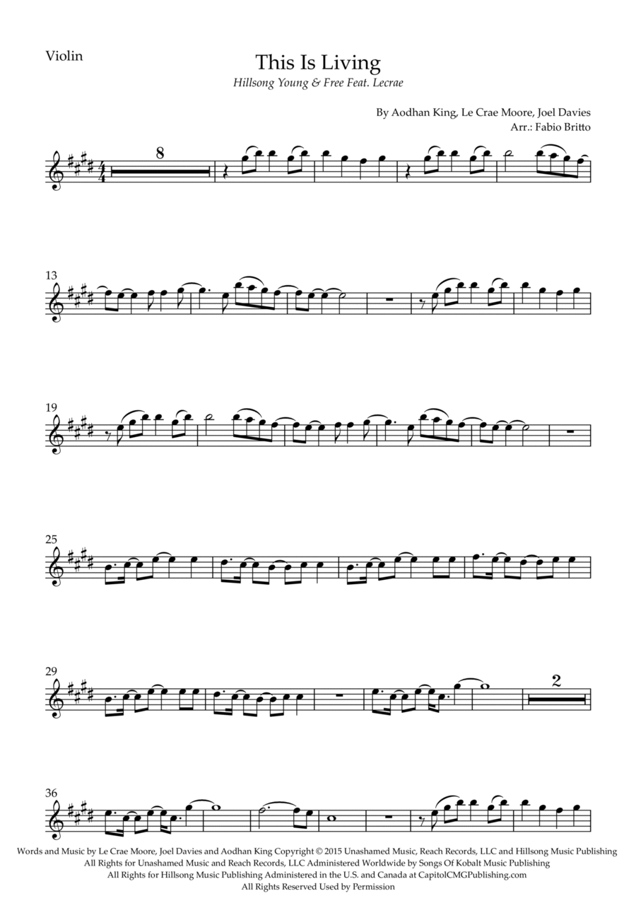 This Is Living Violin Solo scores gallery preview page 1