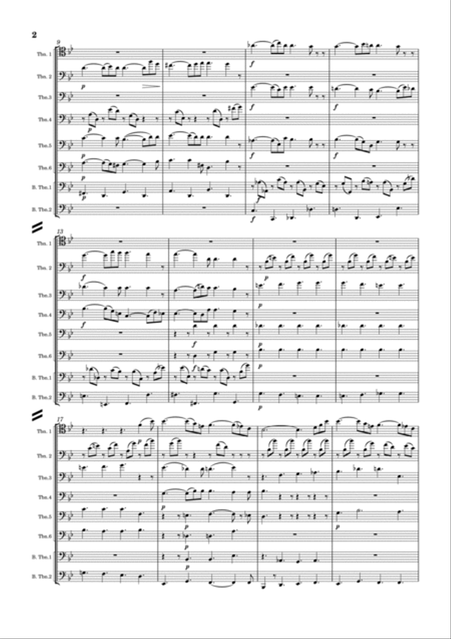Lacrimosa (from Requiem in D minor, K. 626) for Trombone Choir Large Ensemble scores gallery preview page 3