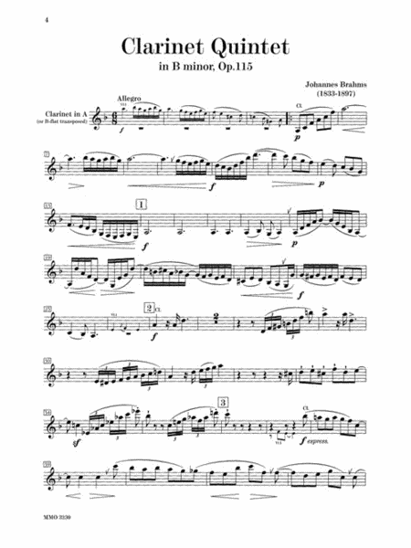 Brahms – Clarinet Quintet in B minor, Op. 115 image number null