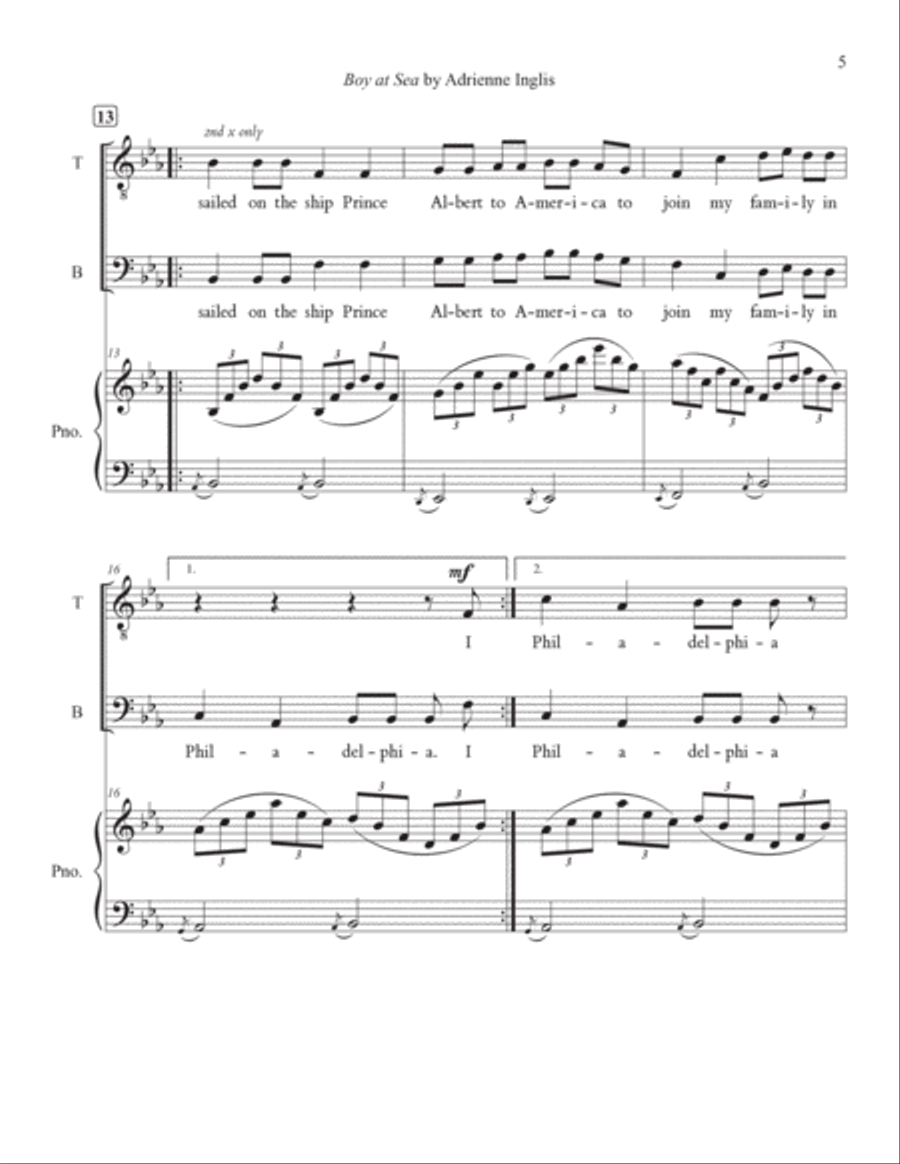 Boy at Sea for TB and piano TB scores gallery preview page 5