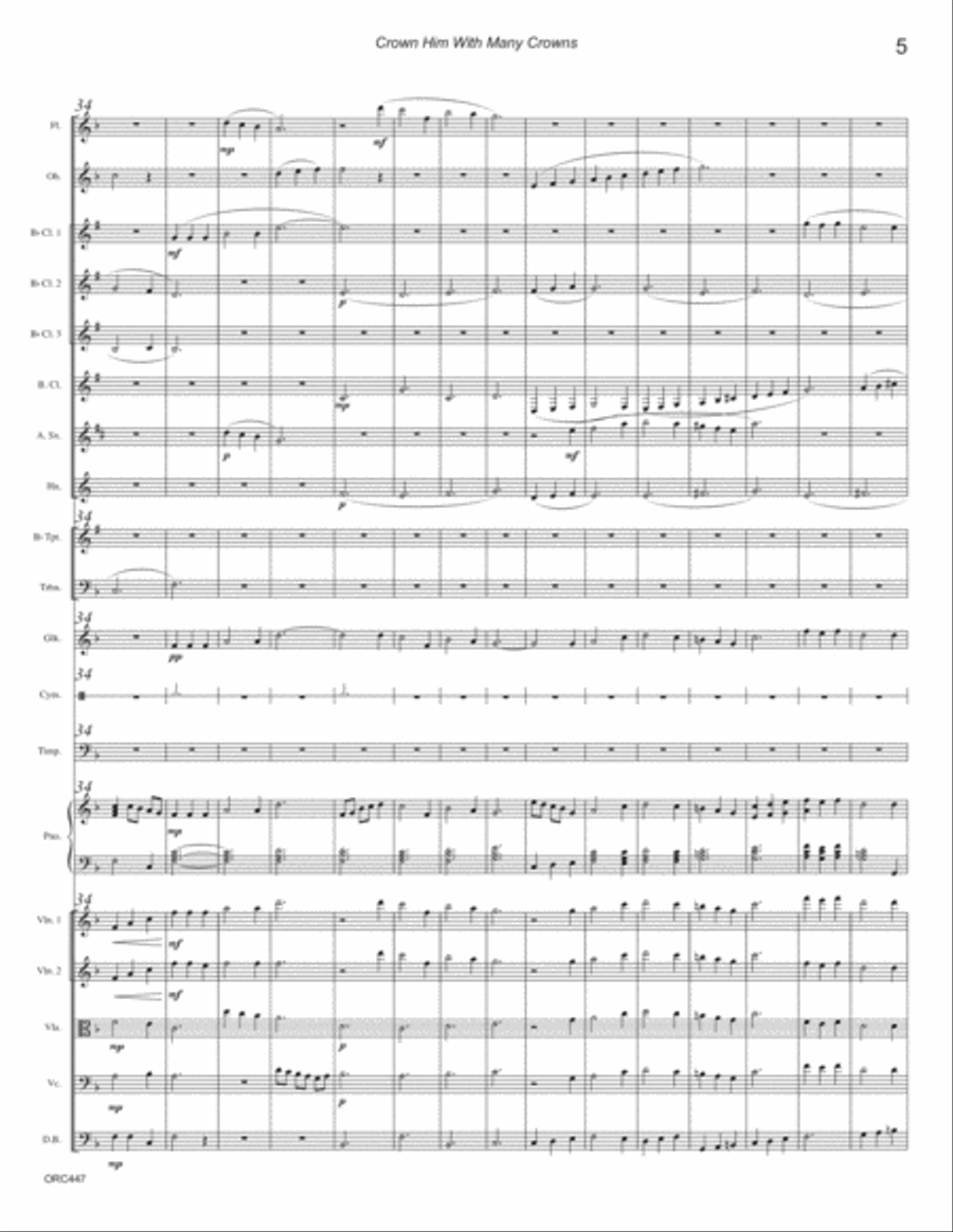 CROWN HIM WITH MANY CROWNS - CHURCH ORCHESTRA Chamber Orchestra scores gallery preview page 5