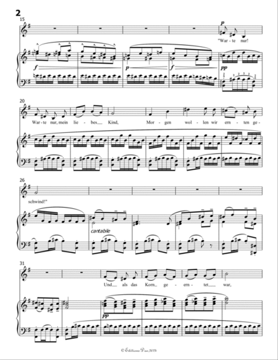 Das irdische Leben, by Mahler, in G Major Piano, Vocal scores gallery preview page 4