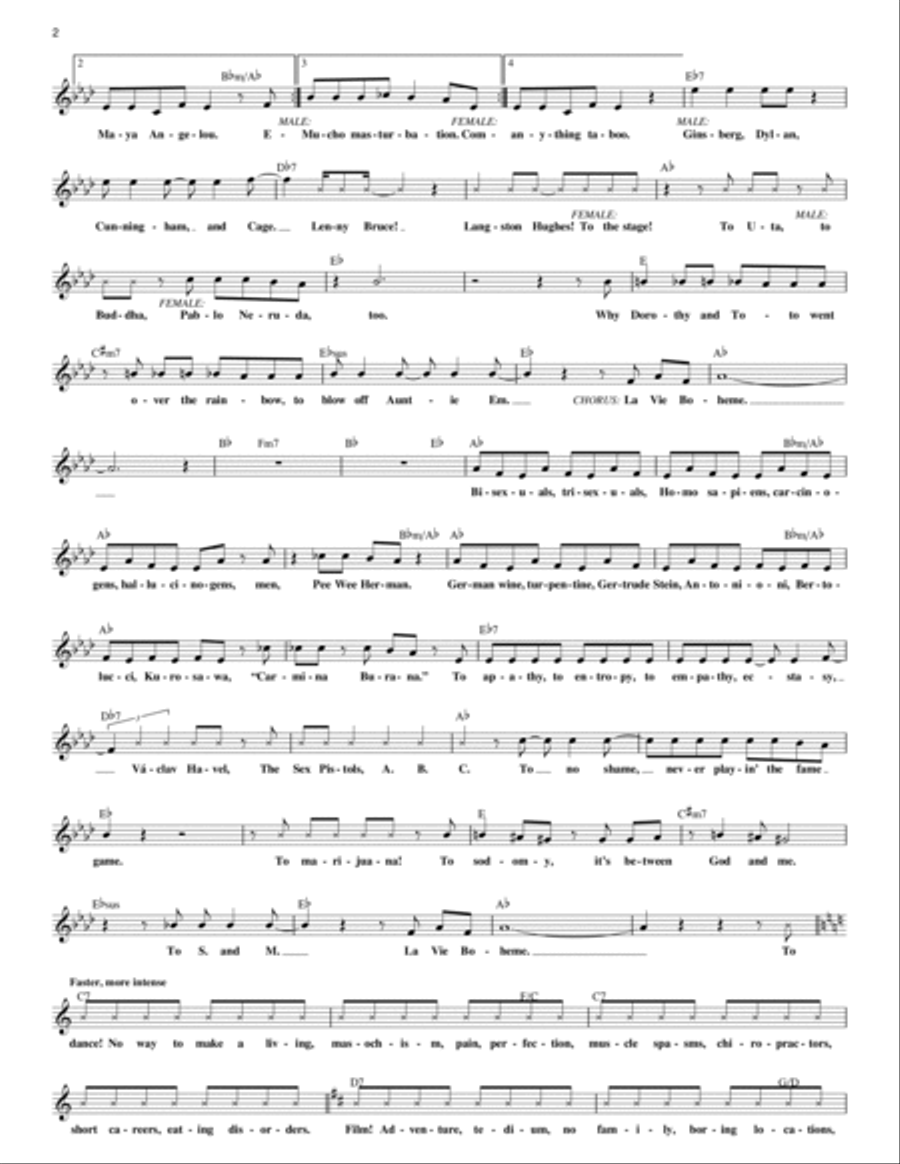 La Vie Boheme Piano scores gallery preview page 2