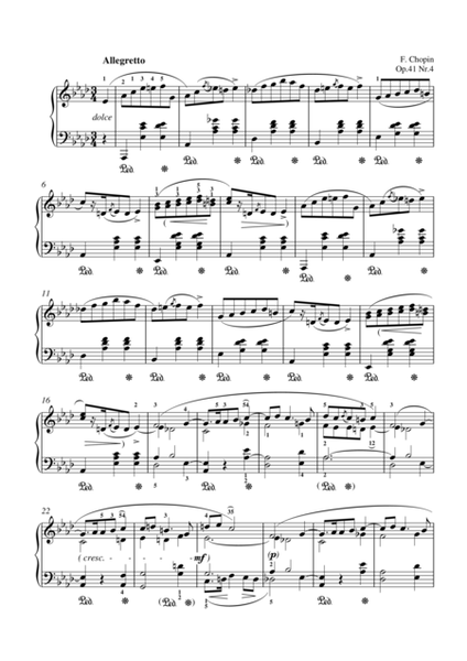 Chopin Mazurka, Op. 41 No. 4