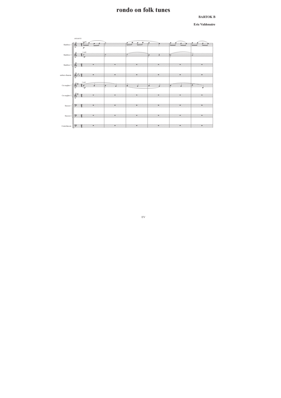Rondo on folk tunes Woodwind Ensemble scores gallery preview page 1