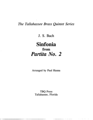 Book cover for Partita from Sinfonia No. 2