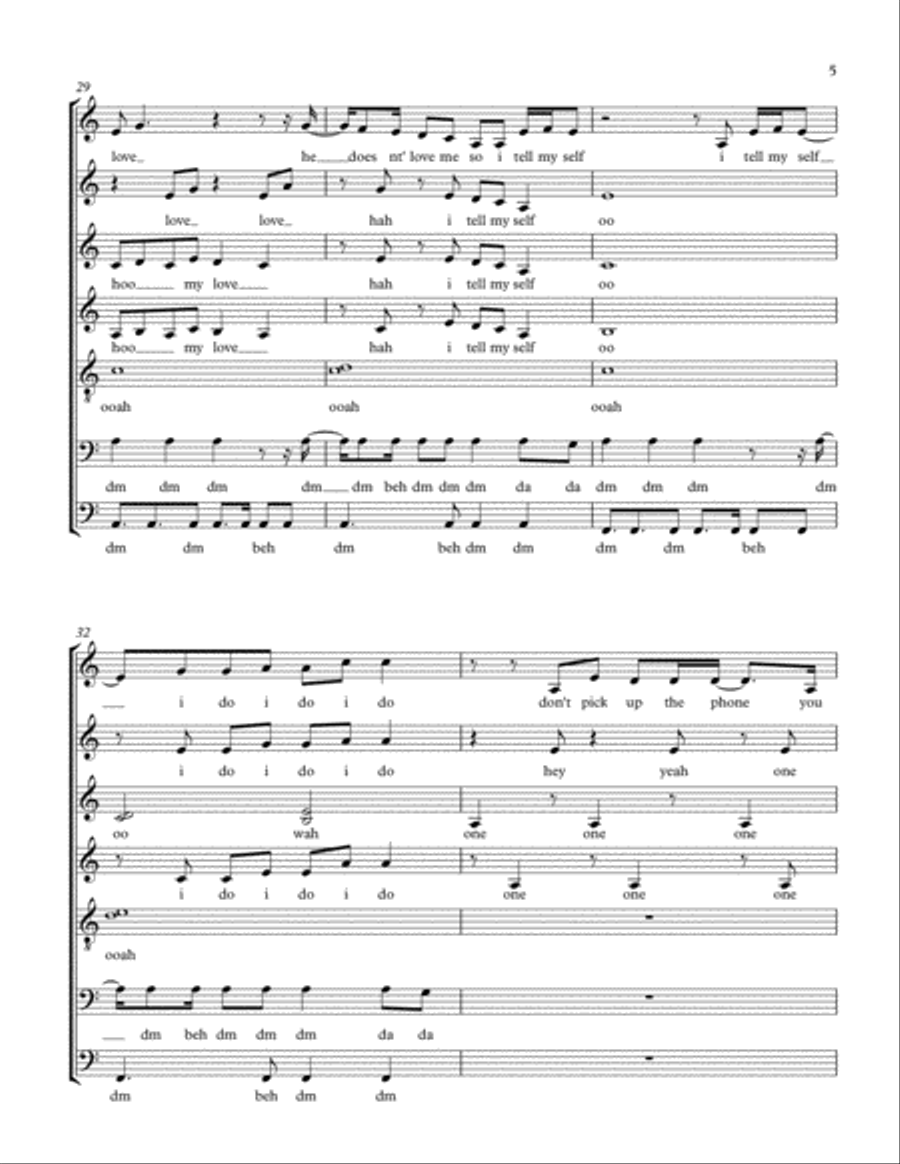 New Rules by Dua Lipa (for Mixed A Cappella Group) A Cappella scores gallery preview page 5