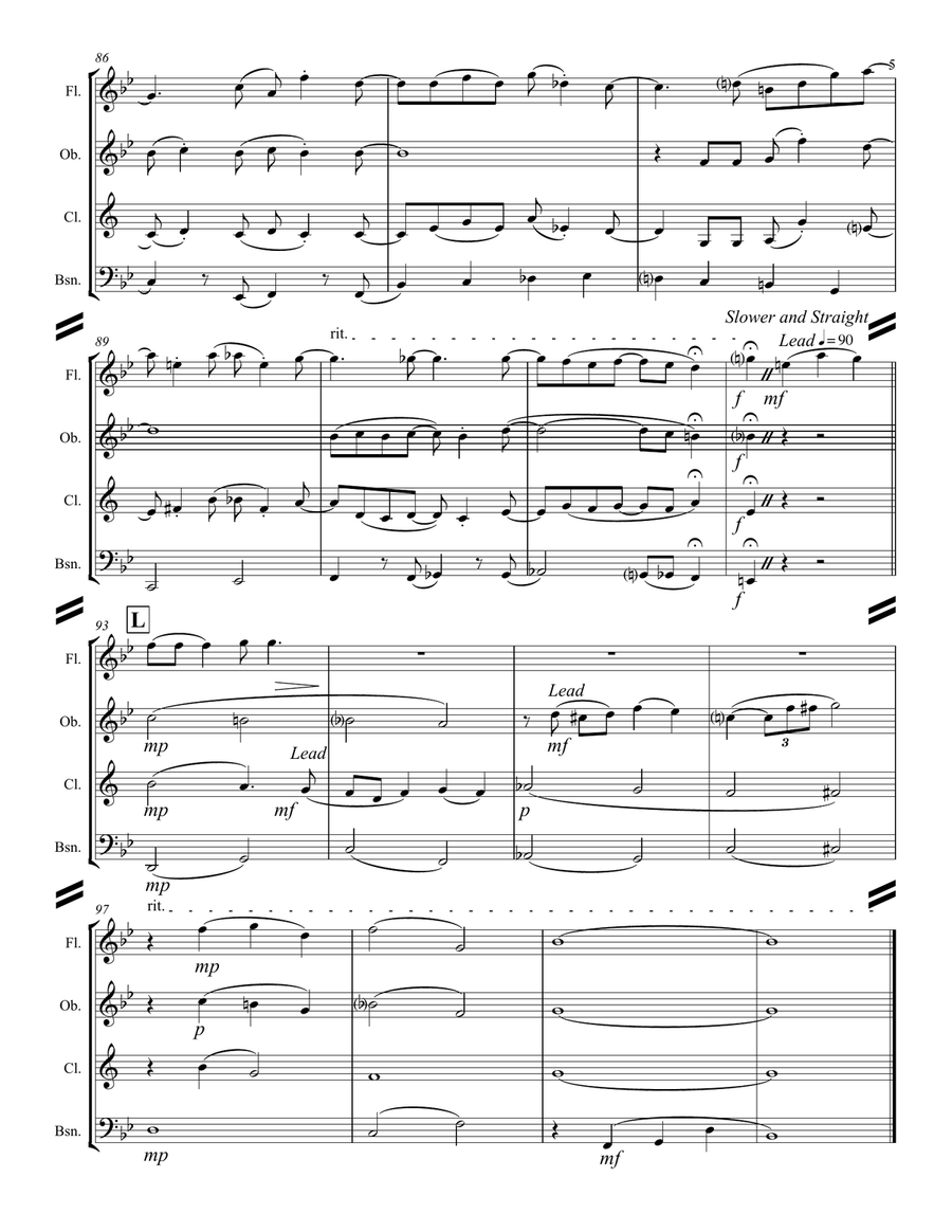 Love Is Here To Stay Woodwind Quartet scores gallery preview page 6