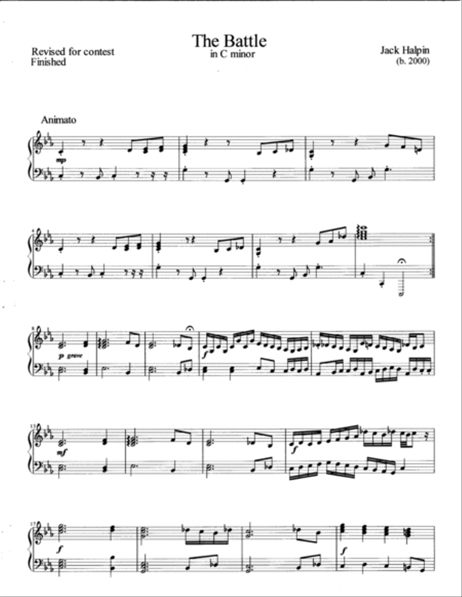 The Battle Piano Solo scores gallery preview page 2