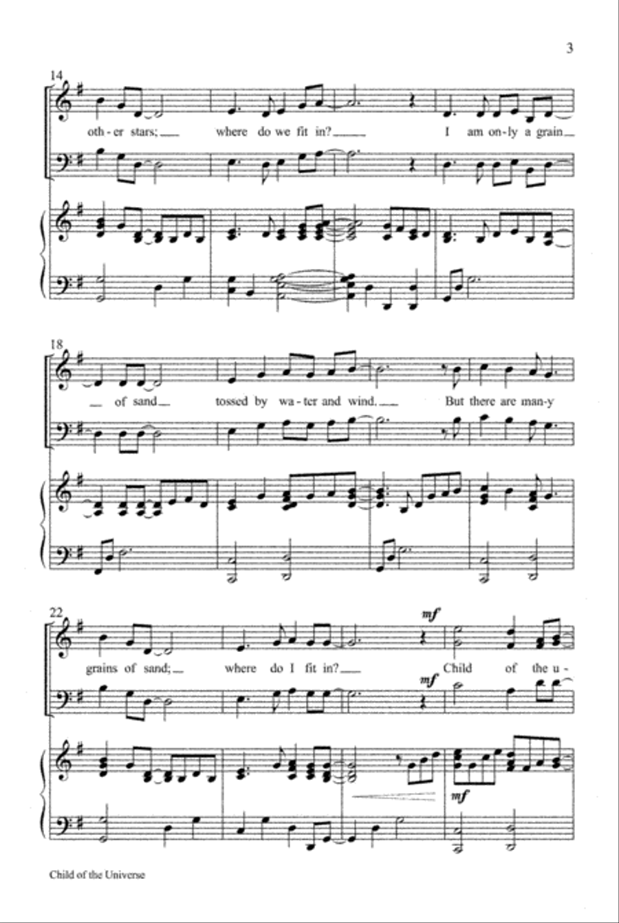 Child of the Universe Unison Choir scores gallery preview page 3