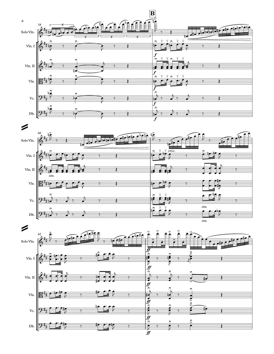 Tchaikovsky Violin Concerto - 1st Movement - Solo Violin and String Orchestra String Orchestra scores gallery preview page 6