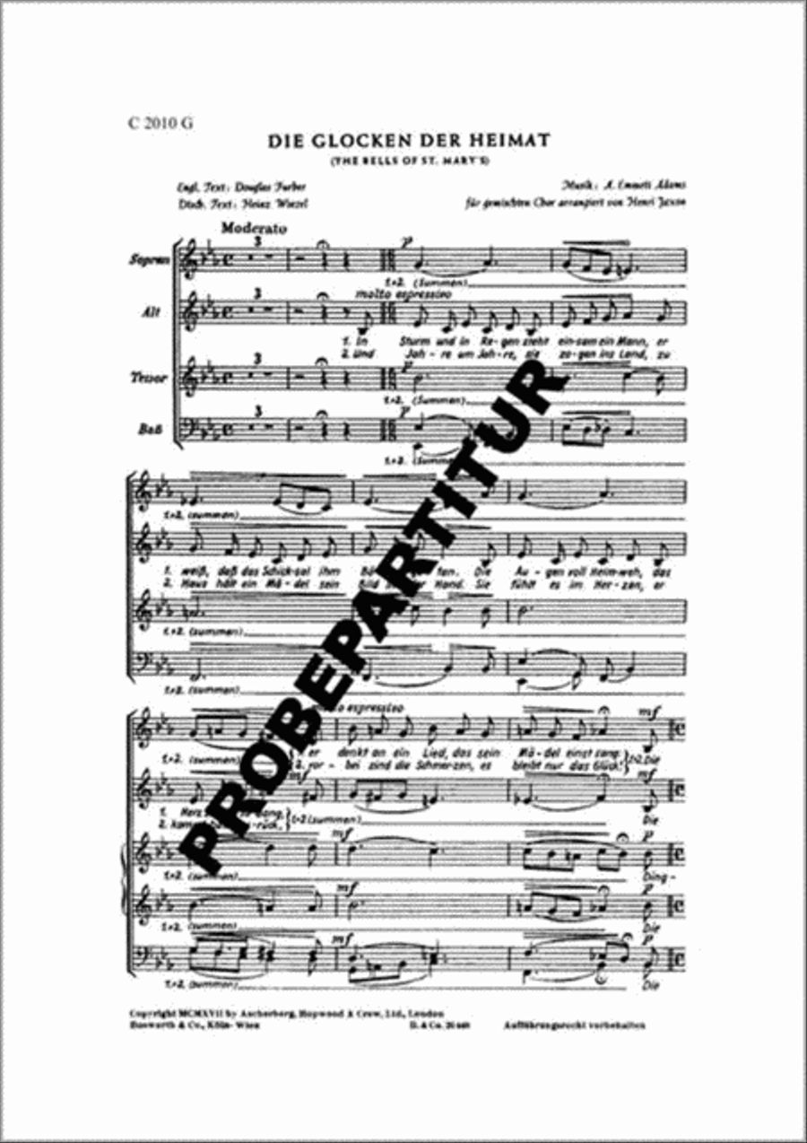 Die Glocken der Heimat Mixed Choir scores gallery preview page 1