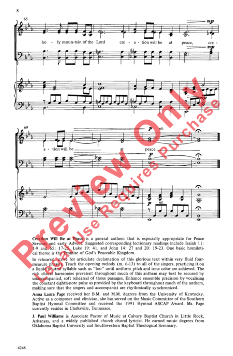 Creation Will Be at Peace 4-Part scores gallery preview page 8