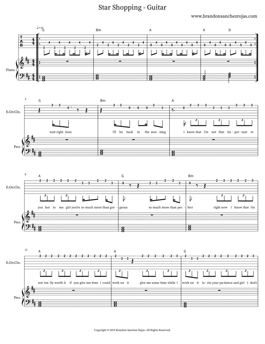 Star Shopping - Guitar Guitar scores gallery preview page 1