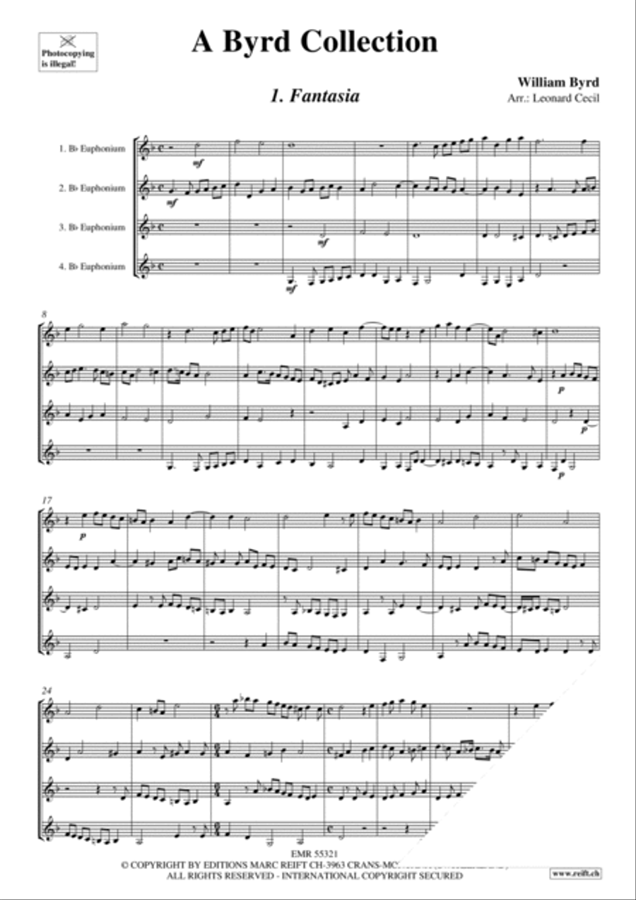 A Byrd Collection A Byrd Collection Euphonium Quartet scores gallery preview page 3