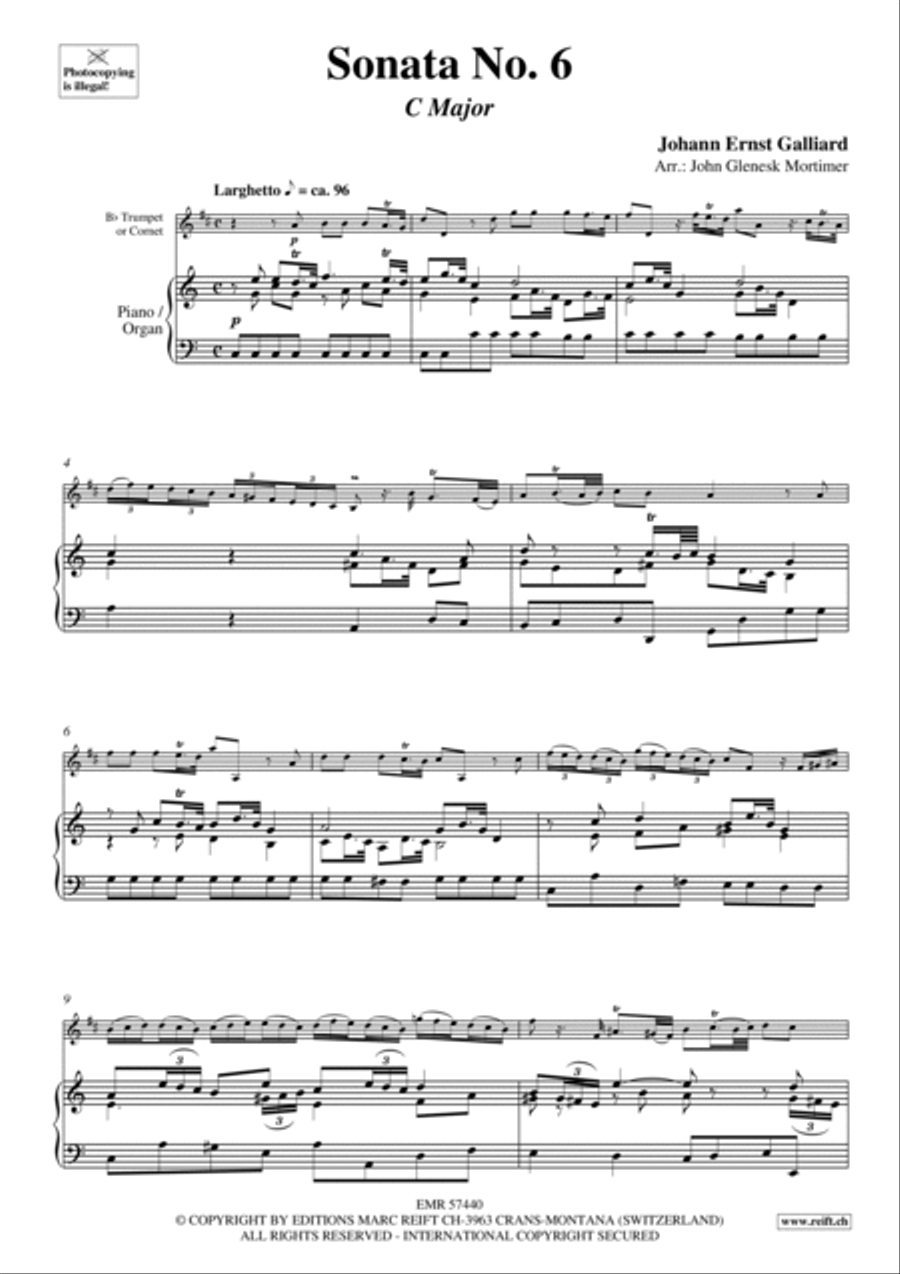 Sonata No. 6 Cornet scores gallery preview page 4