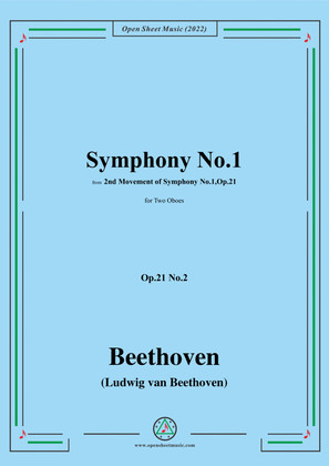 Book cover for Beethoven-Symphony No.1,in C Major,Op.21,Movement II,for Two Oboes