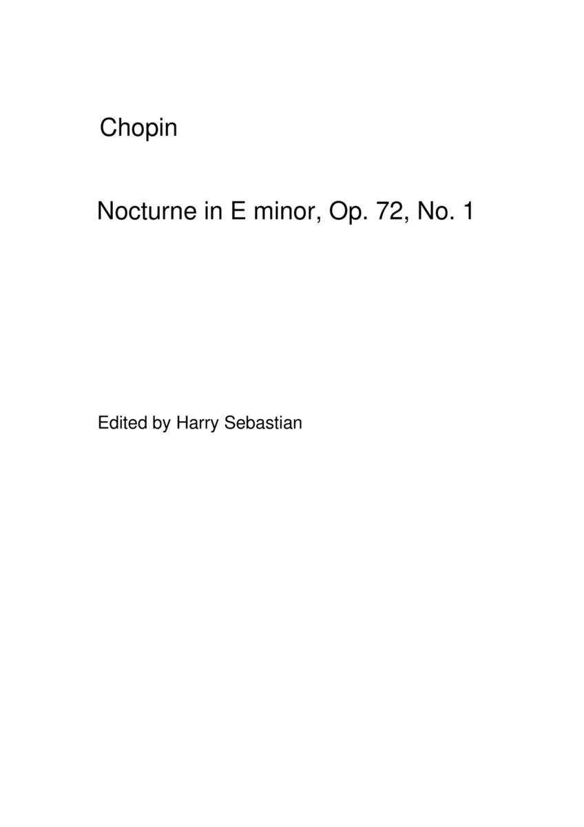 Chopin- Nocturne in E minor, Op. 72, No. 1 image number null