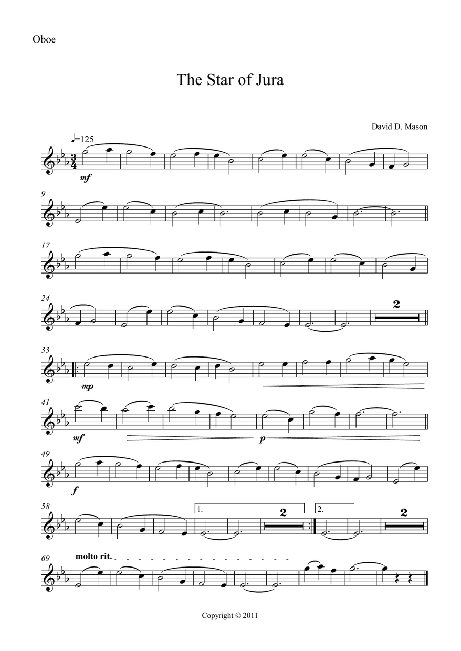 The Star of Jura Piano scores gallery preview page 1