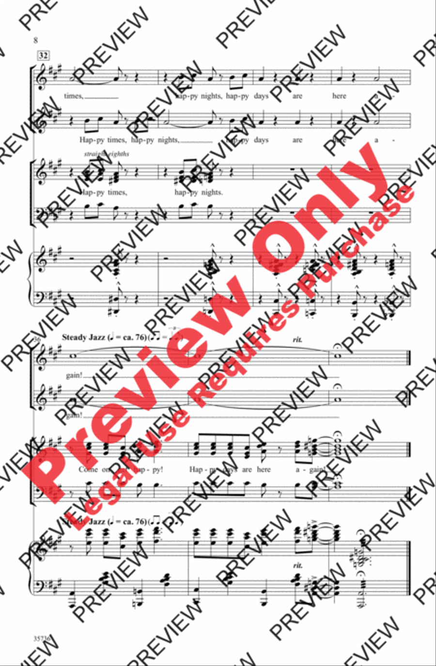 Happy Days Are Here Again / Get Happy 3-Part scores gallery preview page 8
